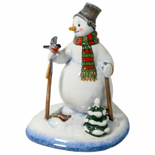 Снеговик на лыжах фото