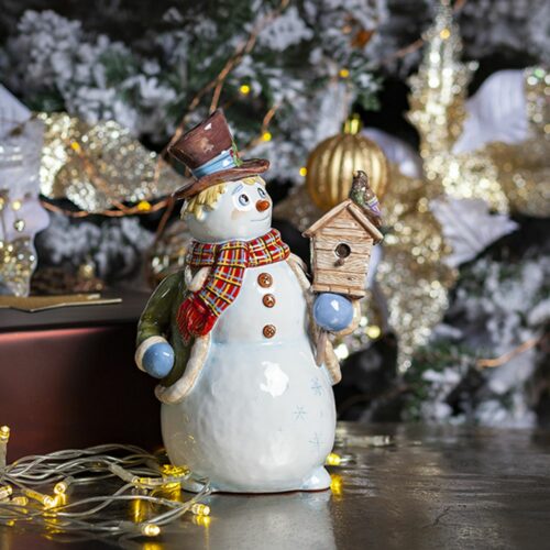 Снеговик со скворечником фото