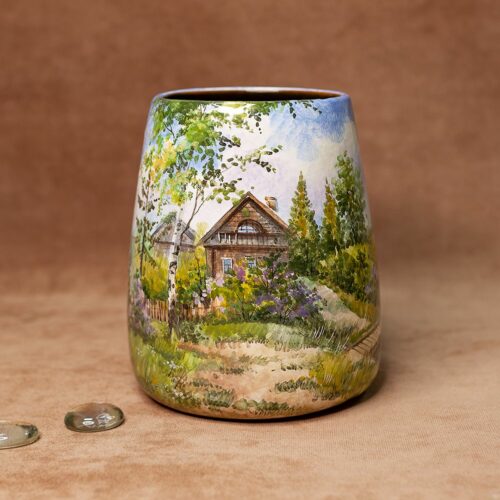 Ваза трапеция  Деревенские мотивы (ПЕРЕД ОФОРМЛЕНИЕМ ЗАПРАШИВАТЬ ФОТОГРАФИИ) фото