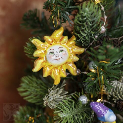 Ёлочное украшение Солнышко двустороннее (Коллекция Небесные) фото