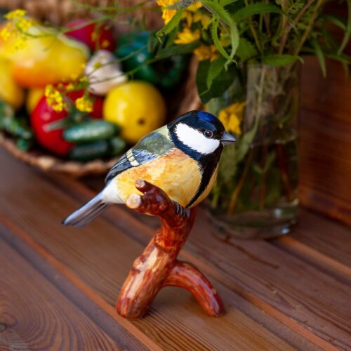 Синица на ветке фото