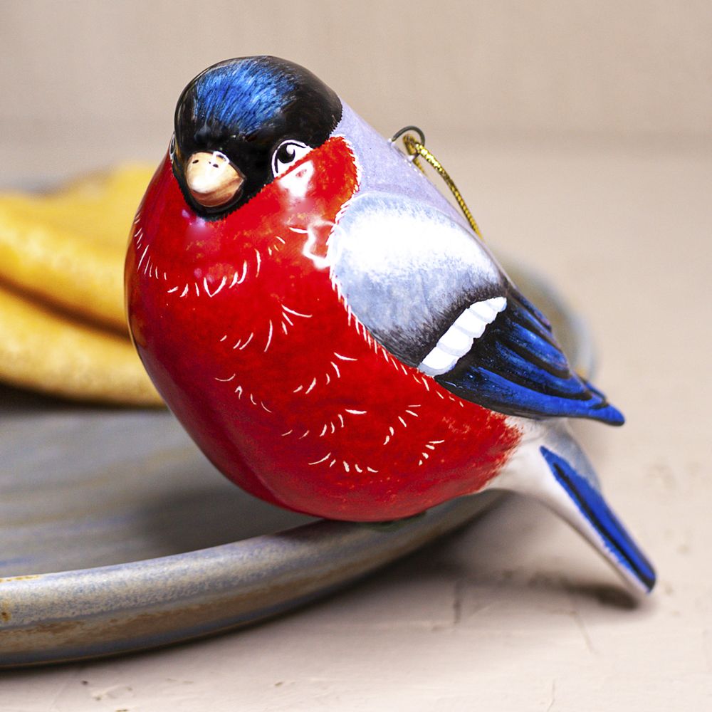 Ёлочная игрушка Снегирь бол. фото