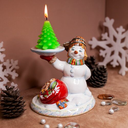 Подсвечник-Снеговик фото