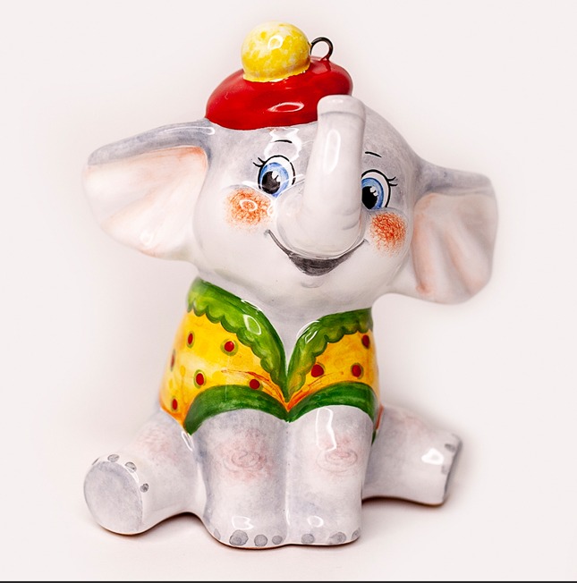 Слоник (подвес) майолика фото