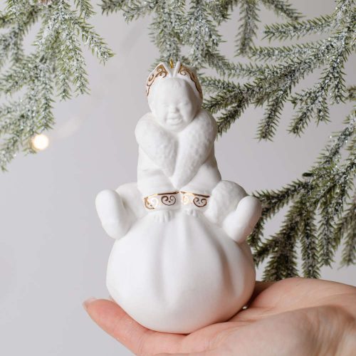 Статуэтка Малыш-дед Мороз (фарфор, золото) фото