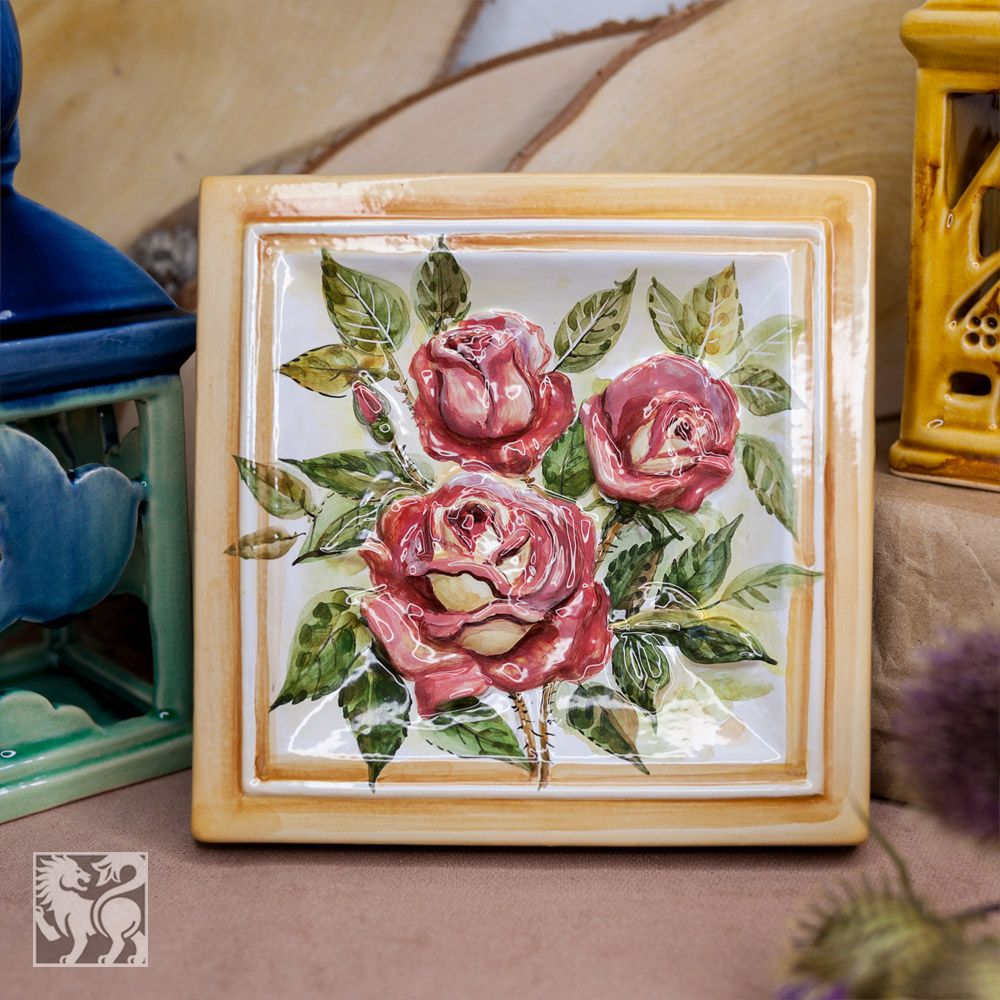 Розы декоративная плитка фото