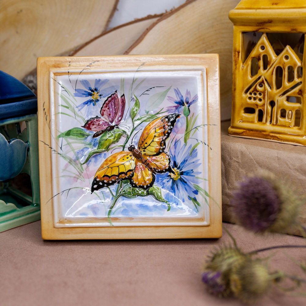 Две бабочки декоративная плитка фото