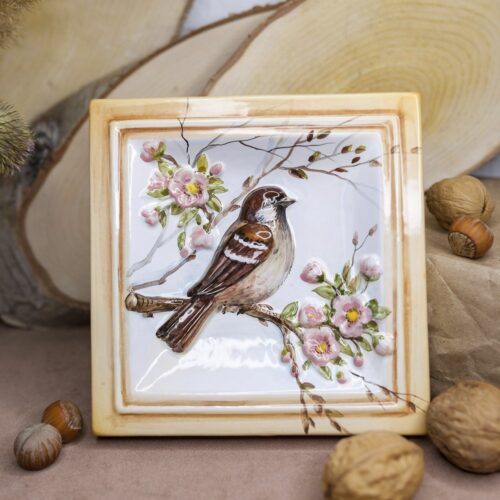 Воробей декоративная плитка фото