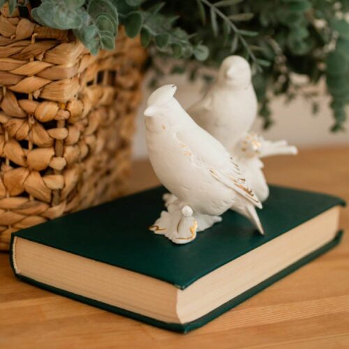 Фигурка Свиристель (фарфор, золото) фото