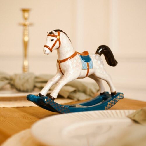 Лошадка-качалка большая (Синяя) фото