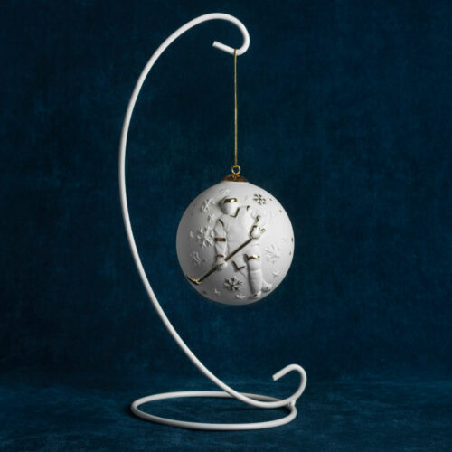 Шар новогодний Хоккеист (фарфор, золото) фото