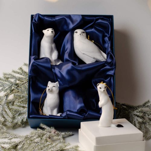 Набор ёлочных игрушек Полярные (фарфор) фото