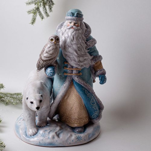 Фигура Дед Мороз в Заполярье (майолика) фото