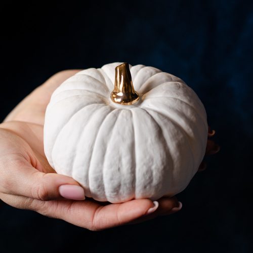 Интерьерная тыква (фарфор, золото) фото
