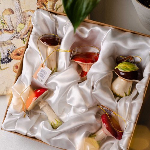 Набор ёлочных игрушек Грибы лесные, 5 изделий фото