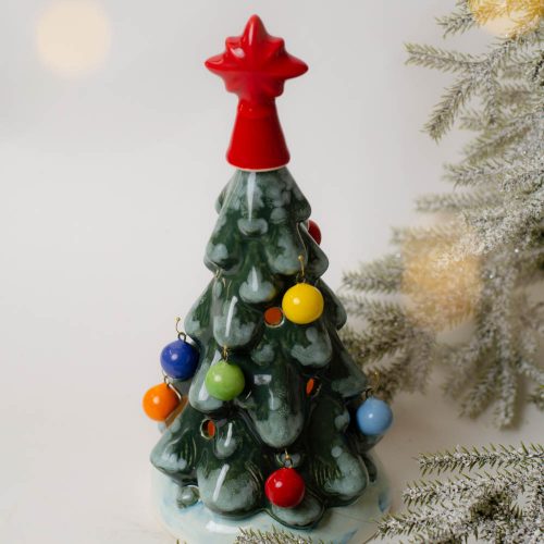 Ёлка подсвечник, 10 крючков с игрушками фото