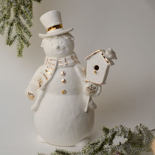 Снеговик со скворечником фото