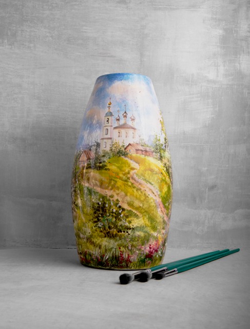 Ваза большая  Деревенские мотивы фото