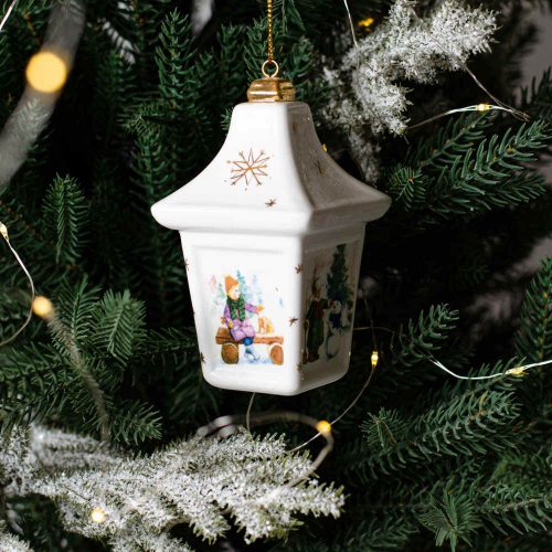 Фонарик Домик Дети (белый) фарфор фото