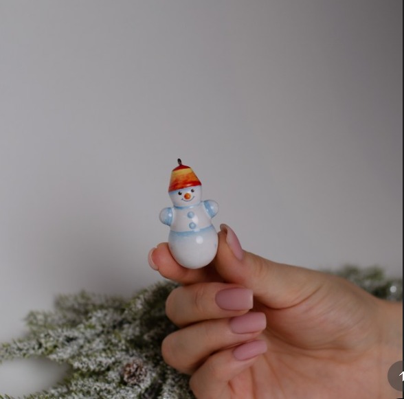 Снеговичок 2025 мини Размеры: 2 × 2.5 × 4 СМ, вес: 10 гр. фото