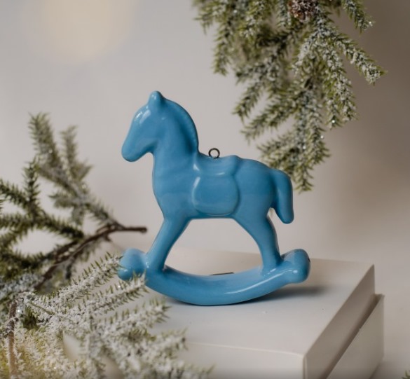 Лошадка качалка  голубая глазурь фото