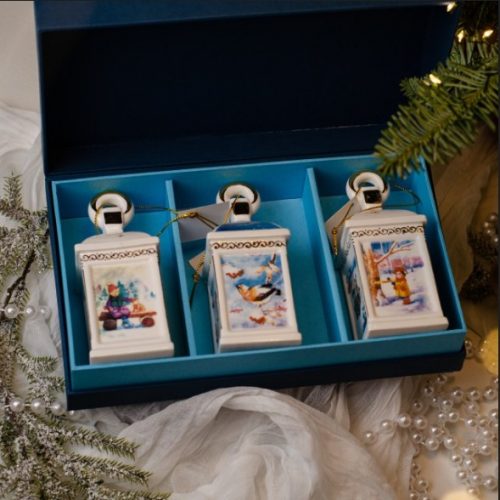 Набор 3 изделия Фонарики (фарфор, деколь) фото