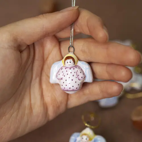 Ёлочная игрушка Ангелочек в розовом платье (мини) Ёлочная игрушка Ангелочек в розовом платье (мини) фото